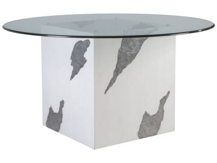 Contango White 56 Inch Glass Top Dining Table